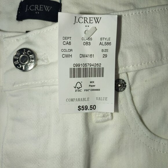 J Crew Womens White Denim Cuffed Jean Shorts Size 29 Summer Casual Classic Boho - Picture 2 of 10